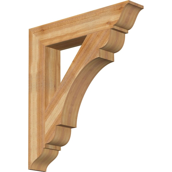 Ekena Millwork Olympic Traditional Rough Sawn Bracket, Western Red Cedar, 6"W x 34"D x 38"H BKT06X34X38OLY01RWR - main